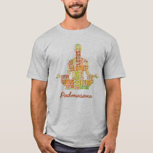 T-shirt Yoga Lotus Pose dans les tons orange et vert
