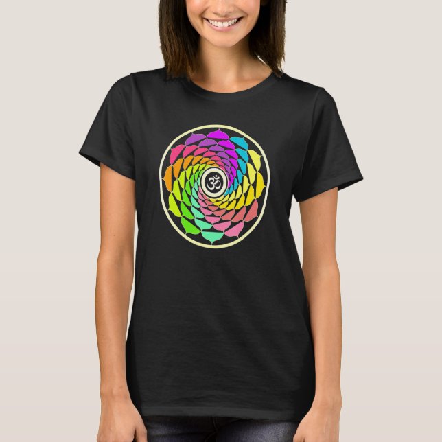 T-shirt Yoga Méditation Fitness Spirituel Om Lotus Fleur (Devant)