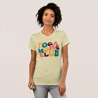 T-shirt Yoga Moms Club Super Rétro Vibes Été Triste Beige