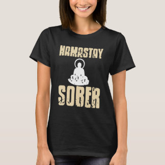 T-shirt Yoga Namastay Sober Retro Vintage Sobriety Designs