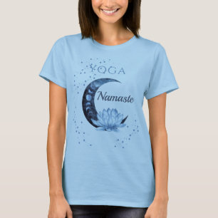 T-shirt Yoga Namaste Fleur de Lotus Bleue
