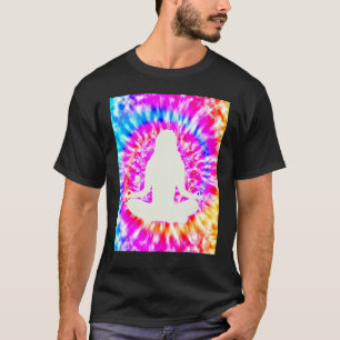 T-shirt Yoga Namaste Moon Cravate Die Bouddha Pose Fleurs