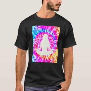 T-shirt Yoga Namaste Moon Cravate Die Bouddha Pose Fleurs