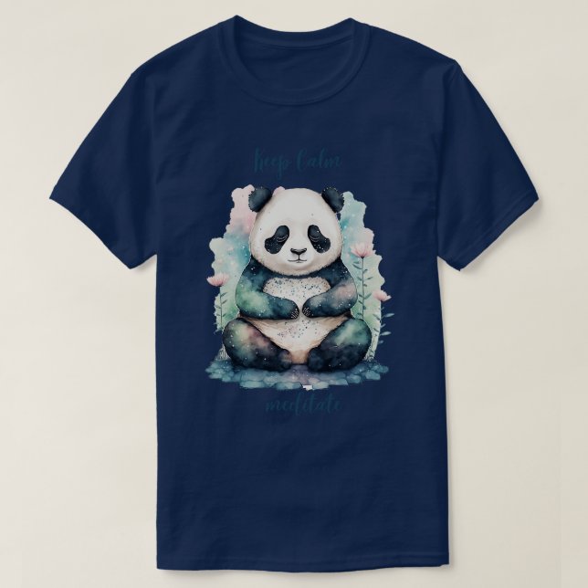 T-shirt yoga panda garder calme méditer (Design devant)