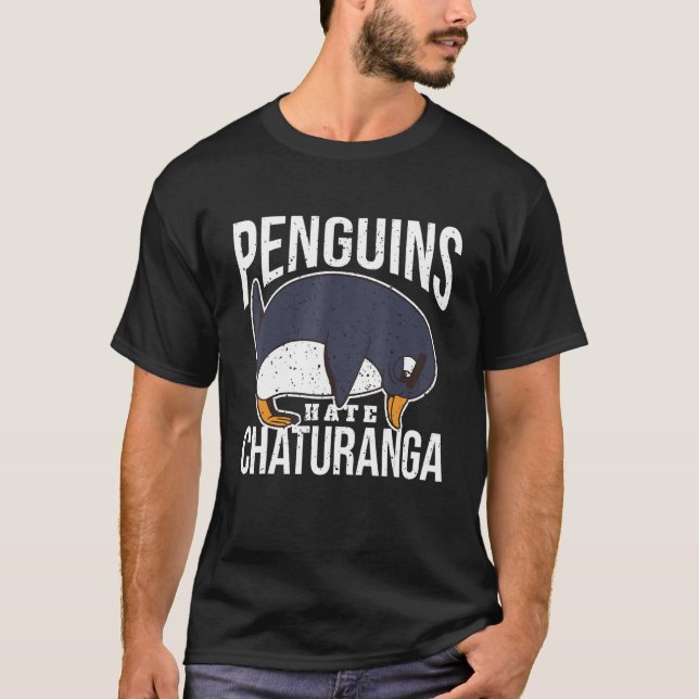 T-shirt Yoga Penguin Yogi Yoga Pose Chaturanga Yoga (Devant)