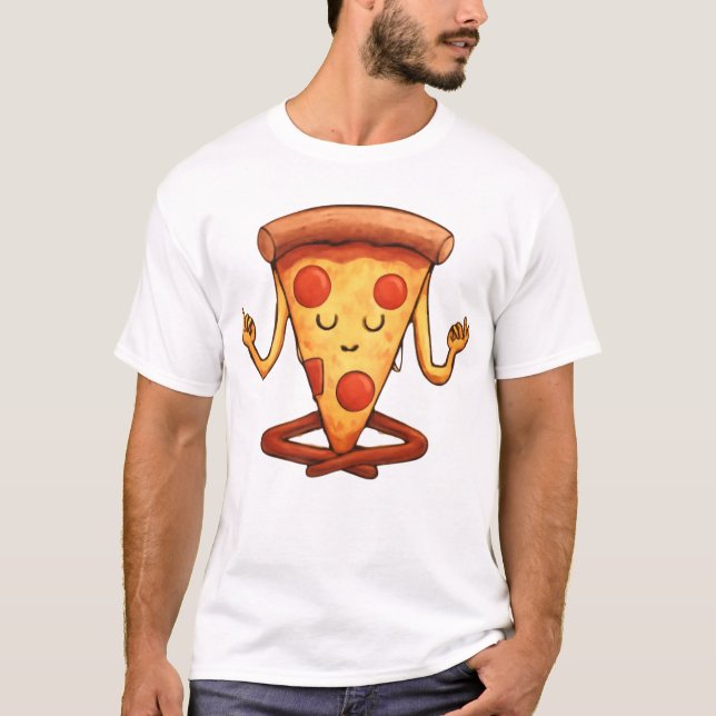T-shirt Yoga Pizza Slice Design de dessin (Devant)