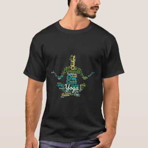 T-shirt Yoga Pose Mot Cloud Coloré Yoga Mot Cloud
