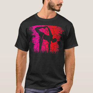 T-shirt Yoga Pose Retro Coucher de soleil Vintage
