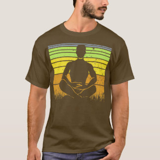 T-shirt Yoga Pose Retro Sunset Vintage 9