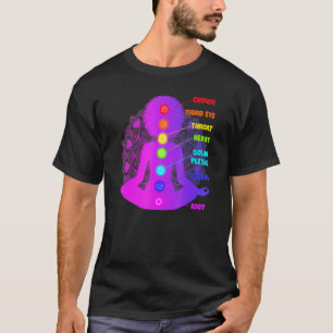 T-shirt Yoga pour femmes noires Afro Chakras Méditation