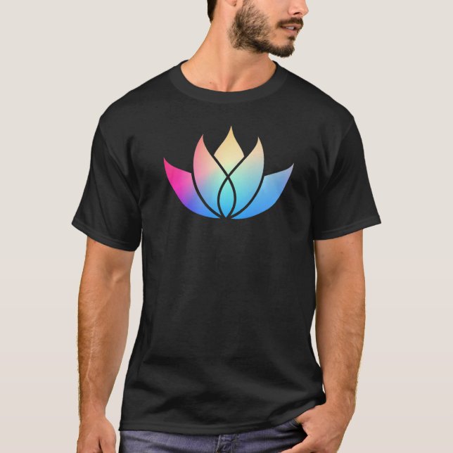 T-shirt Yoga Pour Hommes Et Femmes Om Lotus Flower (Devant)