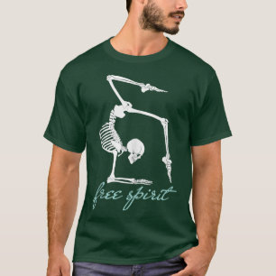 T-shirt Yoga SkeletonEsprit libre Gymnastique Pots de médi