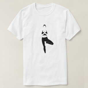 T-shirt Yoga Tree Pose, noir