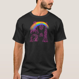T-shirt Yoga Vert Arc-en-ciel Femmes  7