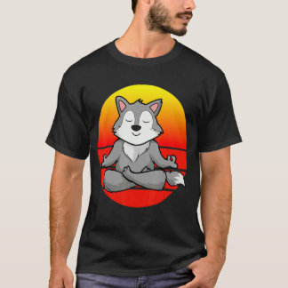 T-shirt Yoga Wolf Méditation Yoga Pour Les Enfants Et Les 