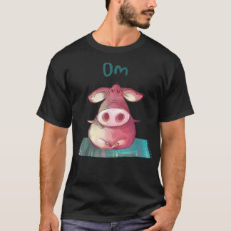 T-shirt Yoga Zen Méditation Pig Art Design