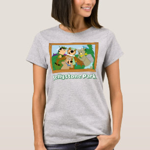 T-shirt Yogi Ours et amis encadrés photo de la forêt