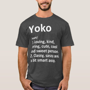 T-shirt YOKO Définition Nom personnalisé Amusant Anniver