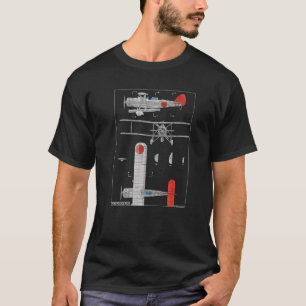 T-shirt Yokosuka B4Y Diagramme d'avion biplan japonais WW2