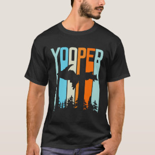 T-shirt Yooper rétro de la péninsule supérieure à capuchon