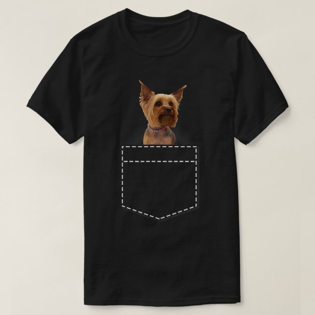 T-shirt Yorkie À Pocket Yorkshire Terrier  (Design devant)