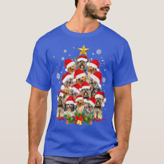T-shirt Yorkie Arbre de Noël Drôle Amusant Amant Chien Noë