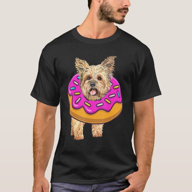 T-shirt Yorkie Chien Donut Doughnut Bakers Filles d'annive (Devant)