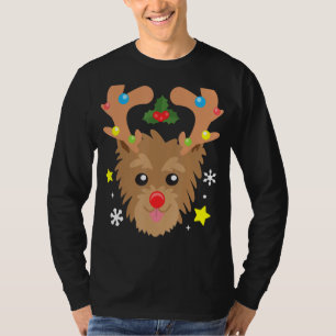 T-shirt Yorkie Chien Reindeer Drôle Mignonne Chien Maman P