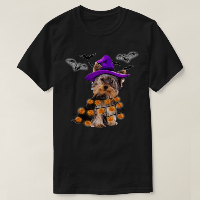 T-shirt Yorkie Citrouille Halloween (Design devant)