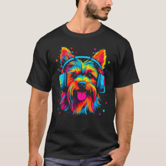 T-shirt Yorkie Dog Yorkshire Terrier DJ Festival