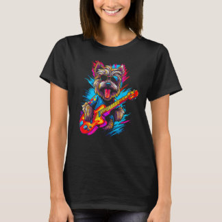 T-shirt Yorkie Dog Yorkshire Terrier Musician