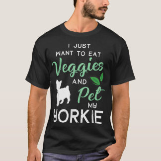 T-shirt Yorkie drôle amateur de chien végan propriétaire c