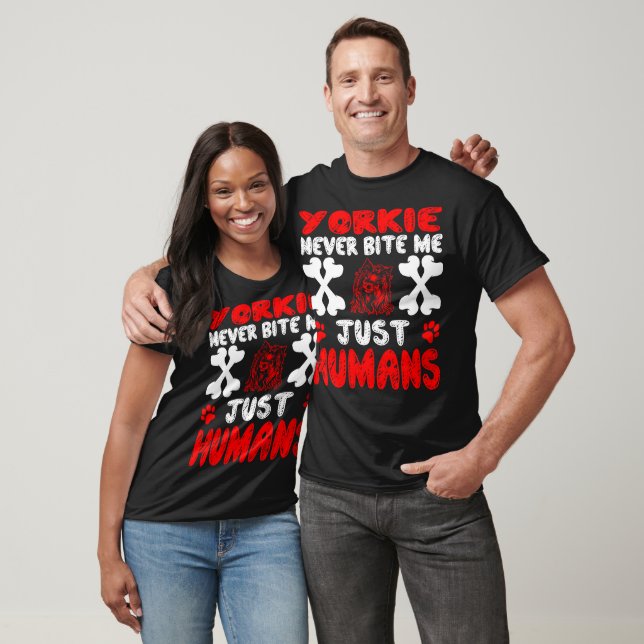 T-shirt Yorkie ne mord jamais juste un cadeau humain (Unisexe)