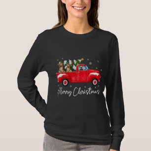 T-shirt Yorkie Red Truck Noël Santa Hat Chien Noël Noël