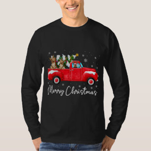 T-shirt Yorkie Red Truck Noël Santa Hat Chien Noël Noël