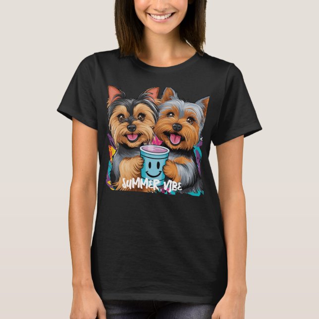 T-shirt Yorkie Team Summer Vibe (Devant)