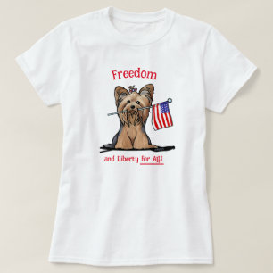 T-shirt Yorkie Terrier USA Liberté