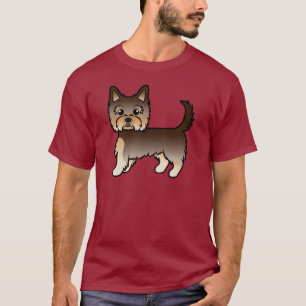 T-shirt Yorkie Terrier Yorkshire Cartoon Chien au Chocolat