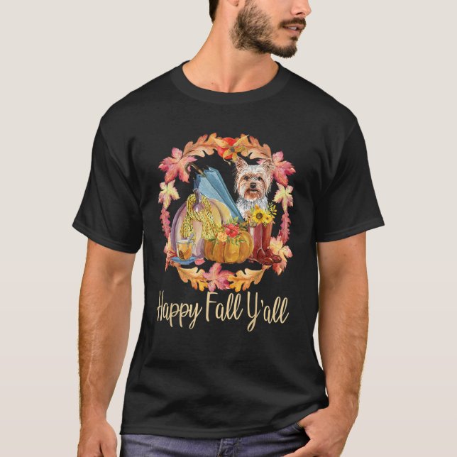 T-shirt Yorkshire Propriétaire mignonne Automne Amoureux d (Devant)
