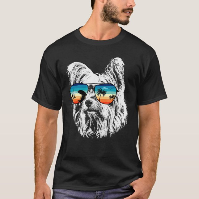 T-shirt Yorkshire Terrier Avec Verres Lunettes de soleil R (Devant)