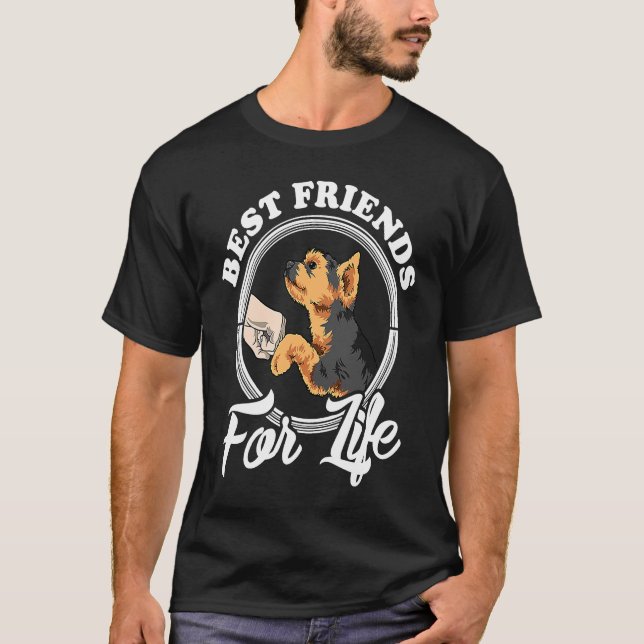 T-shirt Yorkshire Terrier Best Friends For Life Yorkie (Devant)