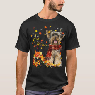 T-shirt Yorkshire Terrier Bonjour Automne Pour Amoureux de
