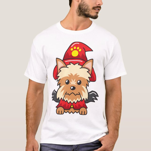 T-shirt yorkshire terrier chien avec costume halloween (Devant)
