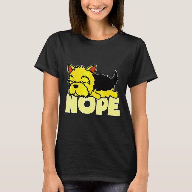 T-shirt Yorkshire Terrier Chien Lazy Day Fatigué (Devant)
