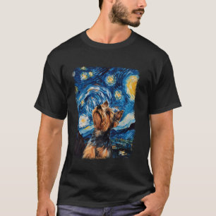 T-shirt Yorkshire Terrier Chien Yorkie Starry Peinture de
