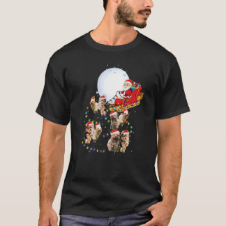 T-shirt Yorkshire Terrier Christmas Santa Sleigh Dog