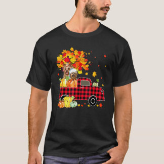 T-shirt Yorkshire Terrier Citrouille Camion Automne Leaf T