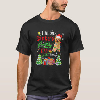 T-shirt Yorkshire Terrier Dog On Santa's Naughty List Xmas
