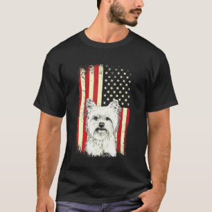 T-shirt Yorkshire Terrier Drapeau américain 4 juillet Patr
