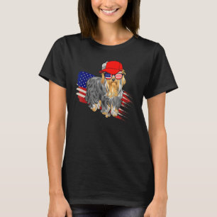 T-shirt Yorkshire Terrier Drapeau Américain Patriotique 4è